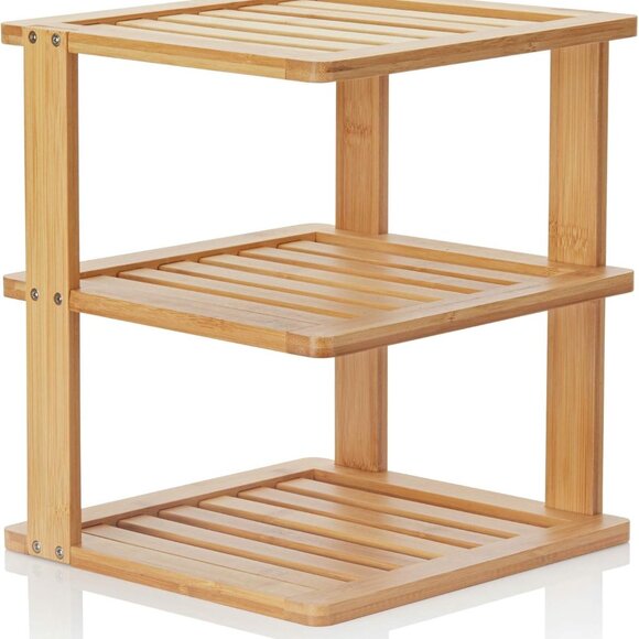 Bamboo Corner Shelf - 3 Tier 10 x 10 inch and 11.5 inches high - Picture 1 of 6
